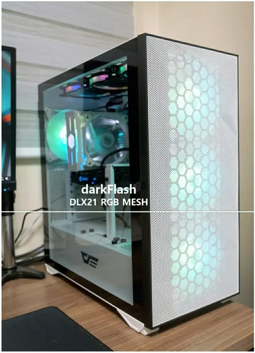 darkFlash DLX21 RGB MESH 강화유리 (화이트)